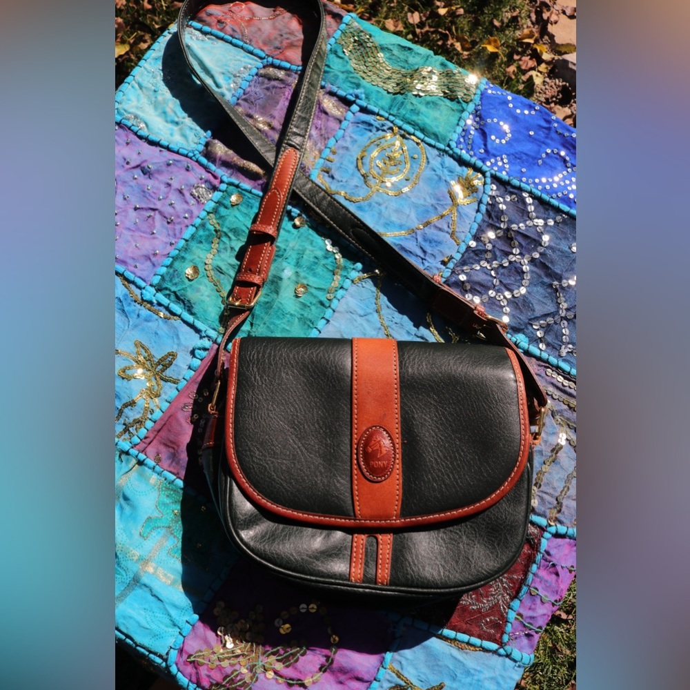 vintage pony leather crossbody bag